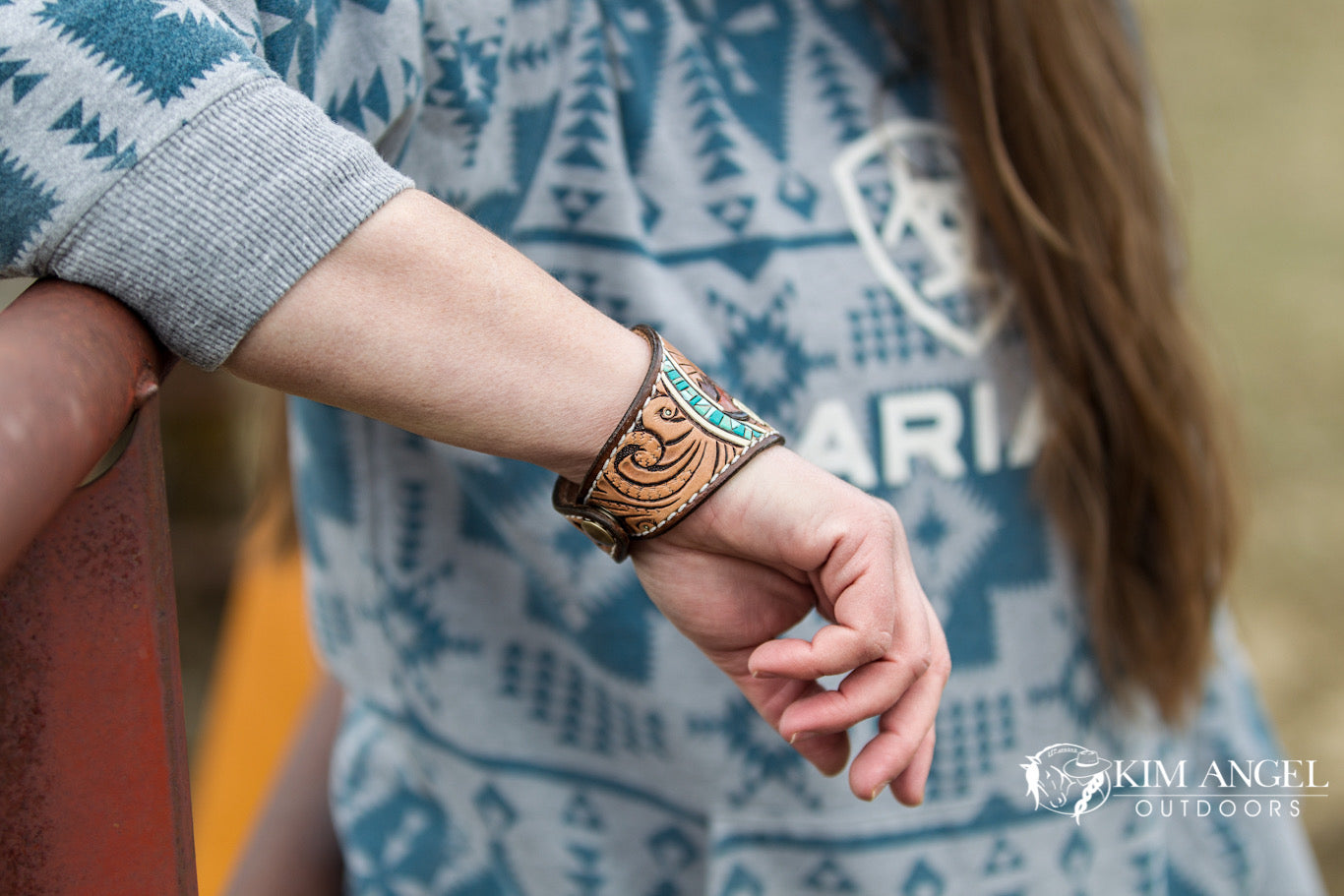 Hand-Tooled Southwestern Cuff Bracelet