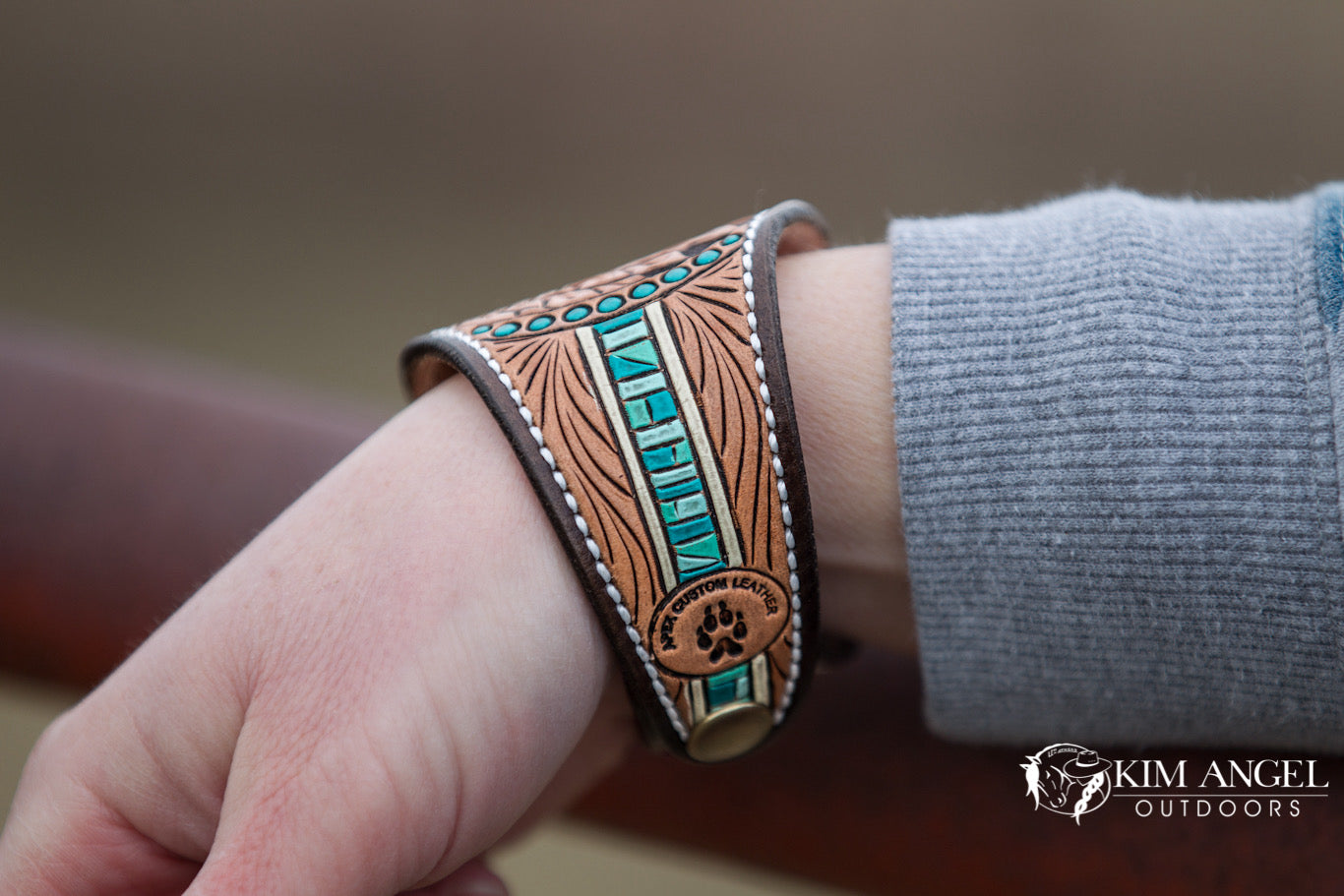 Hand-Tooled Sunflower Cuff Bracelet