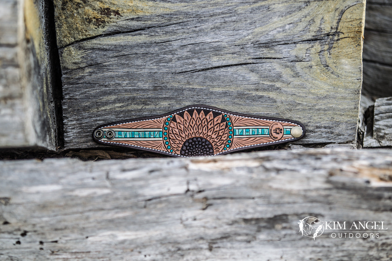 Hand-Tooled Sunflower Cuff Bracelet